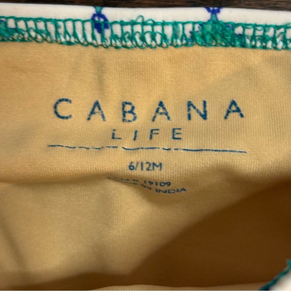 Cabana Life Rash Guard Bikini Set White Green Print 6-12 Months - Picture 9 of 10